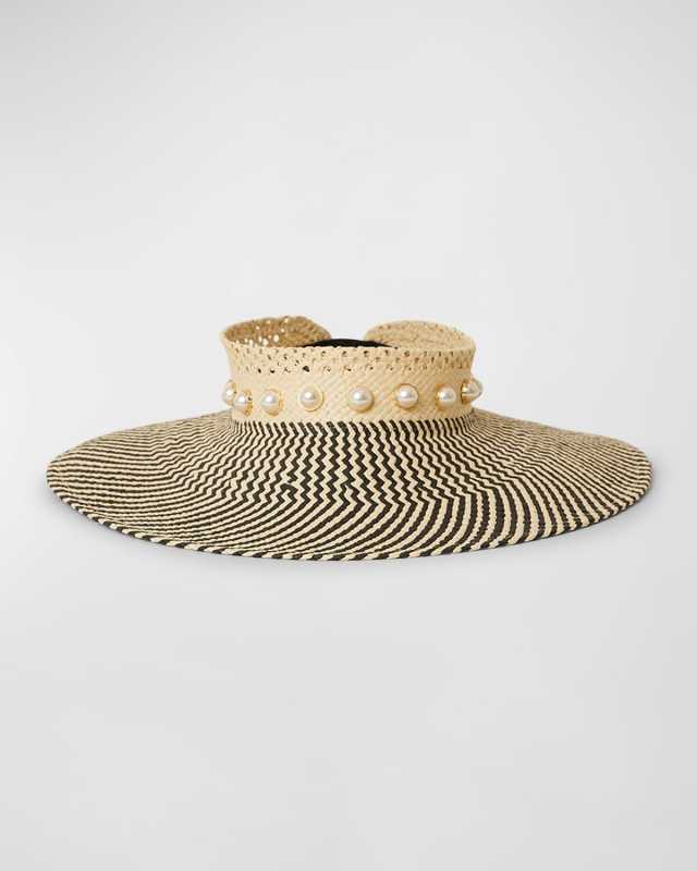 Carmen Embellished Straw Visor